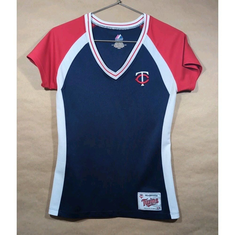 Majestic Womens M American‎ League Baseball Minnesota Twins Jersey Shirt V-Neck